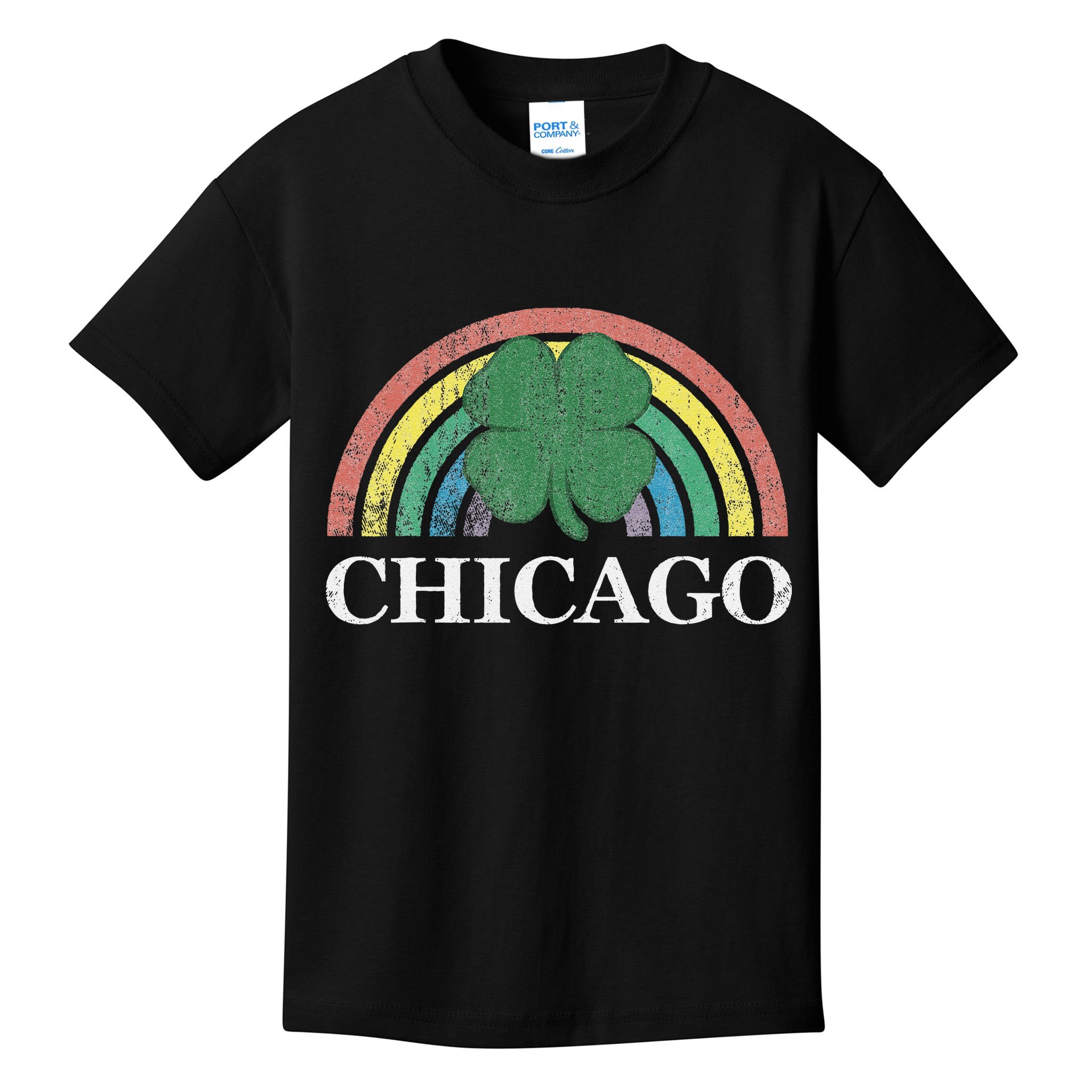 Chicago St. Patrick's Day Shamrock Rainbow Saint Paddy's Kids T-Shirt