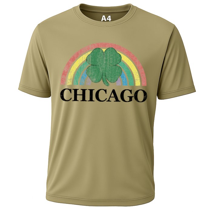 Chicago St. Patrick's Day Shamrock Rainbow Saint Paddy's Cooling Performance Crew T-Shirt