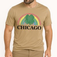 Chicago St. Patrick's Day Shamrock Rainbow Saint Paddy's Cooling Performance Crew T-Shirt