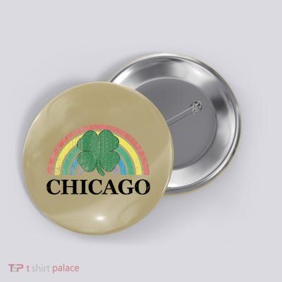 Chicago St. Patrick's Day Shamrock Rainbow Saint Paddy's Button