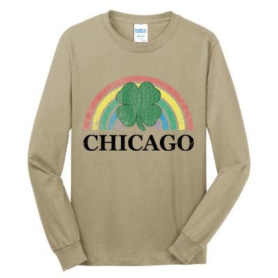 Chicago St. Patrick's Day Shamrock Rainbow Saint Paddy's Tall Long Sleeve T-Shirt