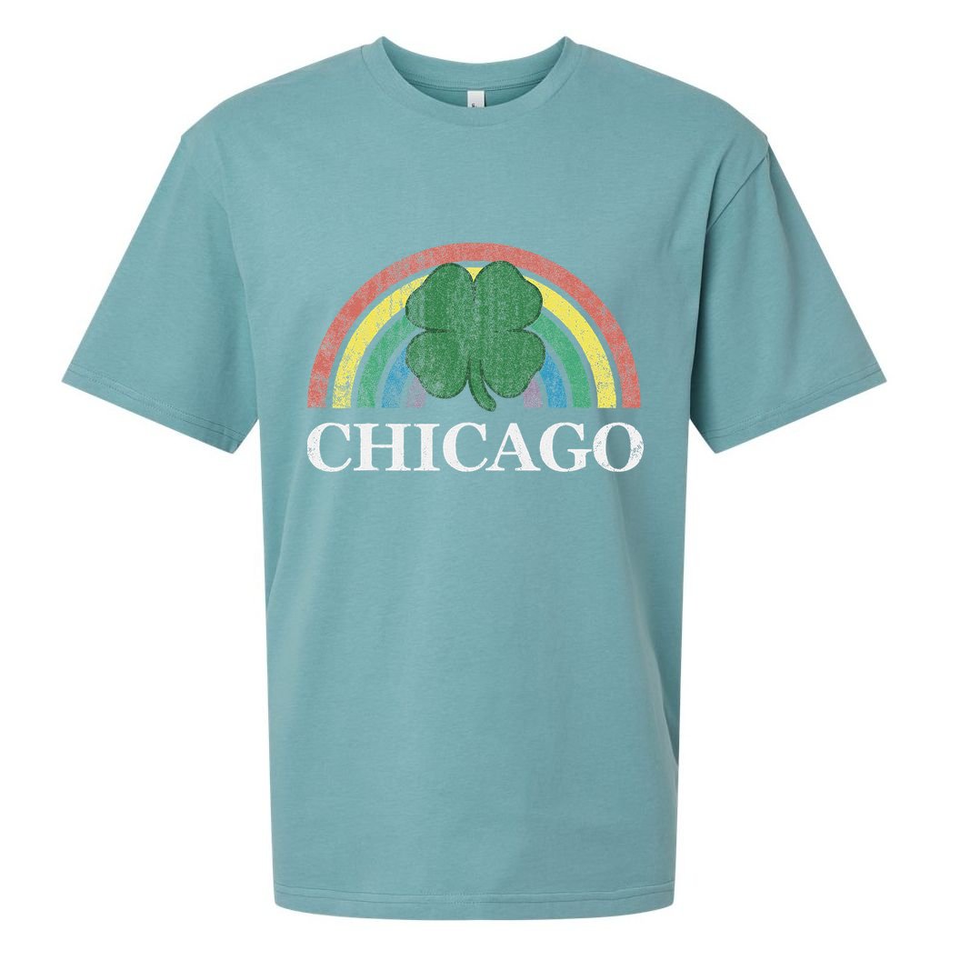 Chicago St. Patrick's Day Shamrock Rainbow Saint Paddy's Sueded Cloud Jersey T-Shirt