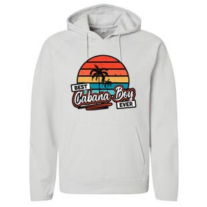 Colorful Sunset Palm Tree Best Cabana Performance Fleece Hoodie