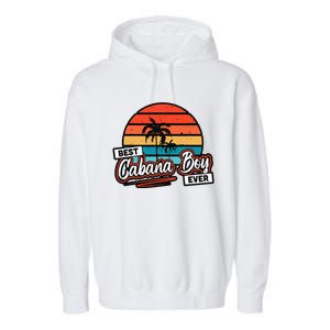 Colorful Sunset Palm Tree Best Cabana Garment-Dyed Fleece Hoodie