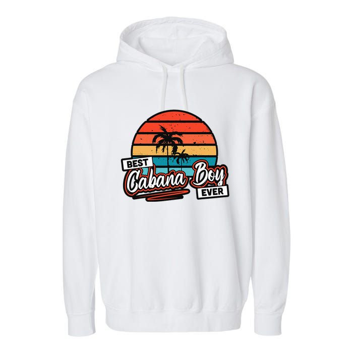 Colorful Sunset Palm Tree Best Cabana Garment-Dyed Fleece Hoodie