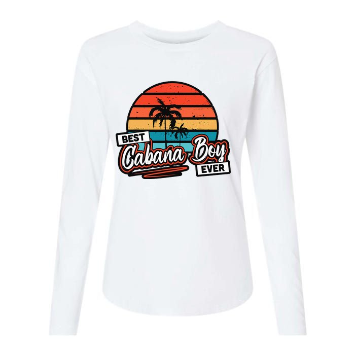 Colorful Sunset Palm Tree Best Cabana Womens Cotton Relaxed Long Sleeve T-Shirt