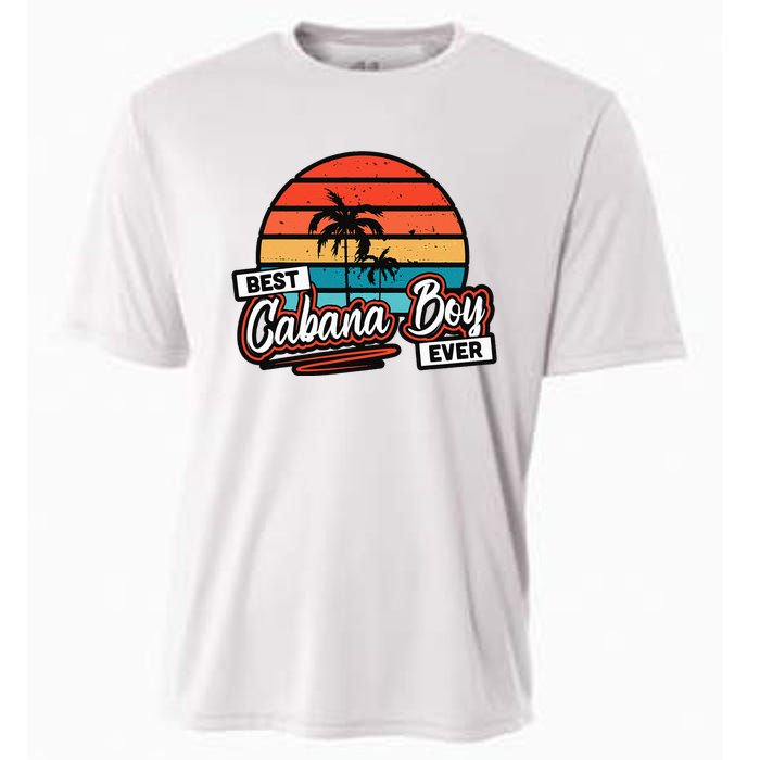 Colorful Sunset Palm Tree Best Cabana Cooling Performance Crew T-Shirt