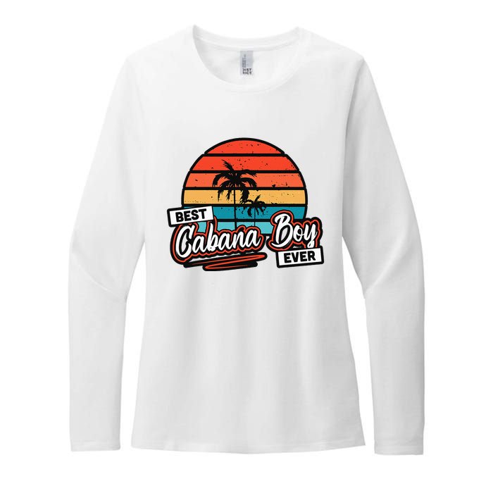 Colorful Sunset Palm Tree Best Cabana Womens CVC Long Sleeve Shirt