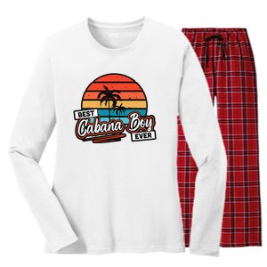 Colorful Sunset Palm Tree Best Cabana Women's Long Sleeve Flannel Pajama Set 