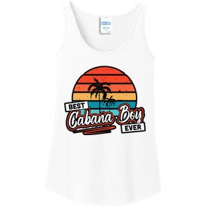 Colorful Sunset Palm Tree Best Cabana Ladies Essential Tank