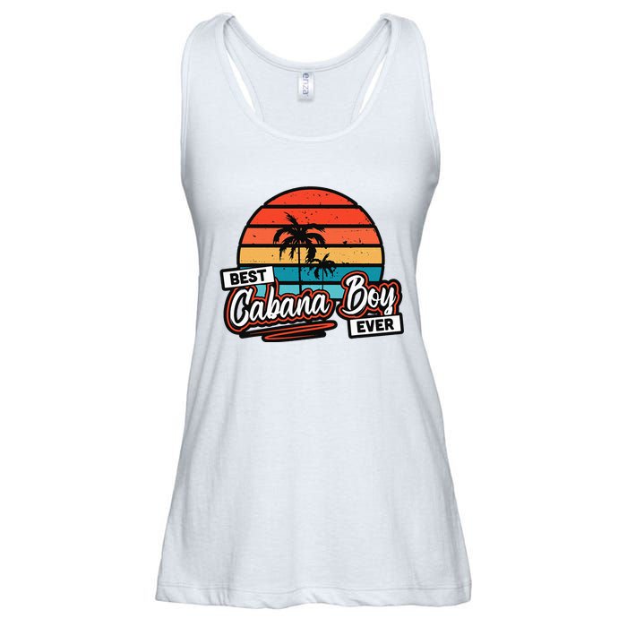 Colorful Sunset Palm Tree Best Cabana Ladies Essential Flowy Tank