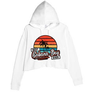 Colorful Sunset Palm Tree Best Cabana Crop Fleece Hoodie