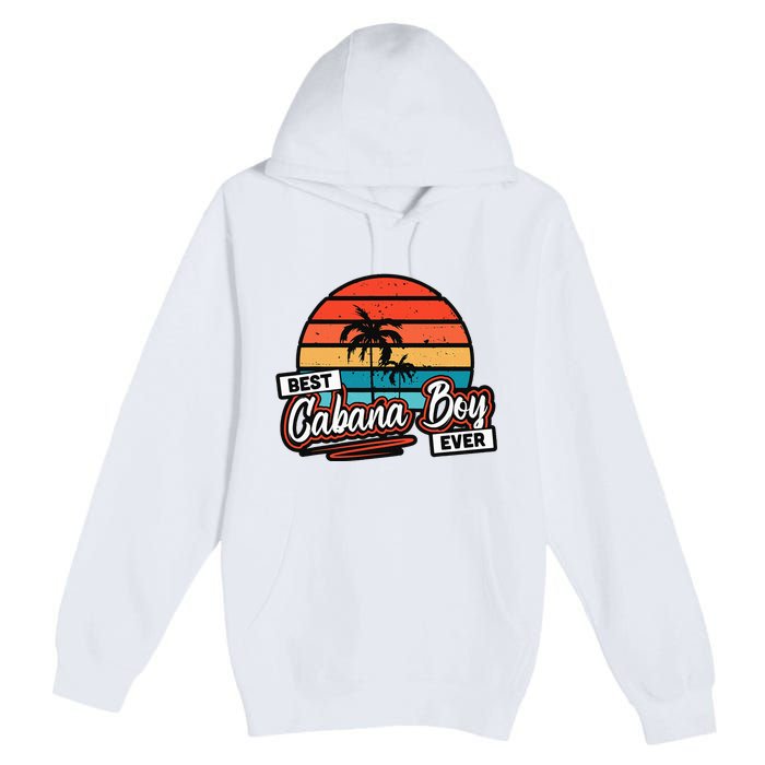 Colorful Sunset Palm Tree Best Cabana Premium Pullover Hoodie