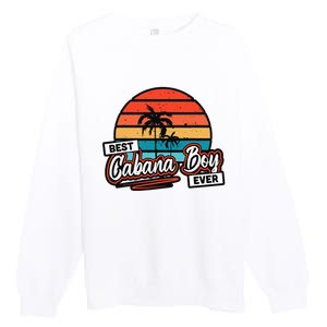 Colorful Sunset Palm Tree Best Cabana Premium Crewneck Sweatshirt