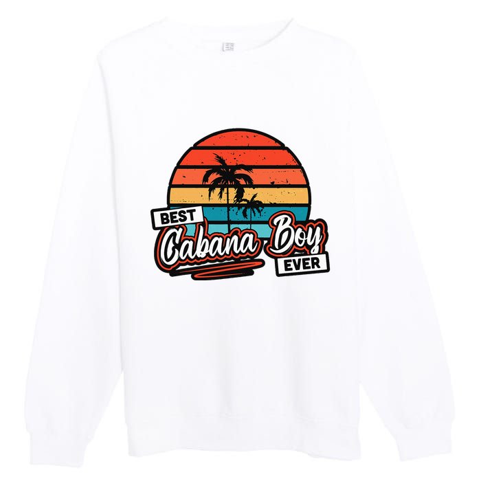 Colorful Sunset Palm Tree Best Cabana Premium Crewneck Sweatshirt