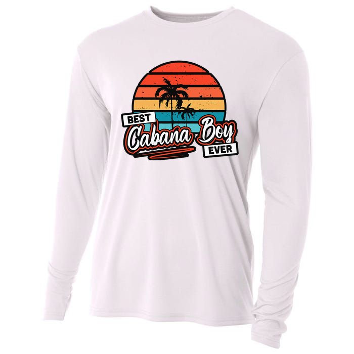 Colorful Sunset Palm Tree Best Cabana Cooling Performance Long Sleeve Crew