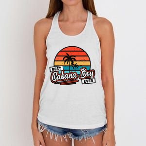 Colorful Sunset Palm Tree Best Cabana Women's Knotted Racerback Tank