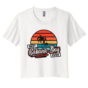 Colorful Sunset Palm Tree Best Cabana Women's Crop Top Tee