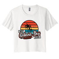 Colorful Sunset Palm Tree Best Cabana Women's Crop Top Tee