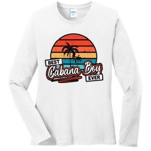 Colorful Sunset Palm Tree Best Cabana Ladies Long Sleeve Shirt