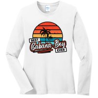 Colorful Sunset Palm Tree Best Cabana Ladies Long Sleeve Shirt