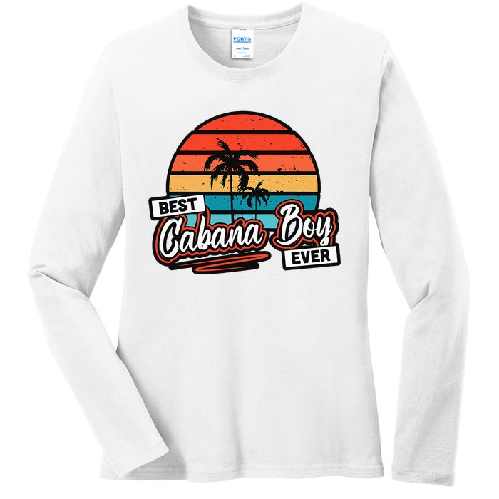 Colorful Sunset Palm Tree Best Cabana Ladies Long Sleeve Shirt