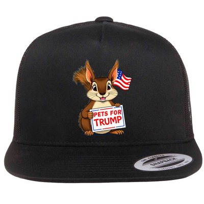 Cute Squirrel Pets For Trump Flat Bill Trucker Hat