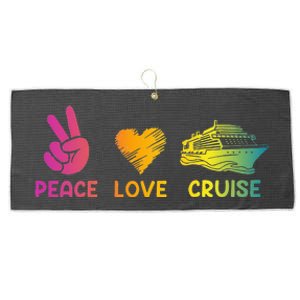 Cruise Ship Peace Love Cruise Funny Large Microfiber Waffle Golf Towel