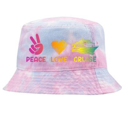 Cruise Ship Peace Love Cruise Funny Tie-Dyed Bucket Hat