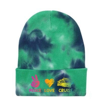 Cruise Ship Peace Love Cruise Funny Tie Dye 12in Knit Beanie