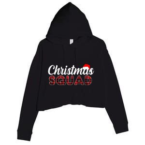 Christmas Squad Plaid Santa Crop Fleece Hoodie