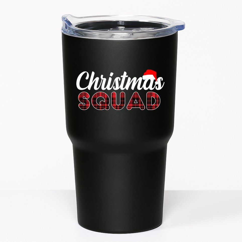 Christmas Squad Plaid Santa Tumbler
