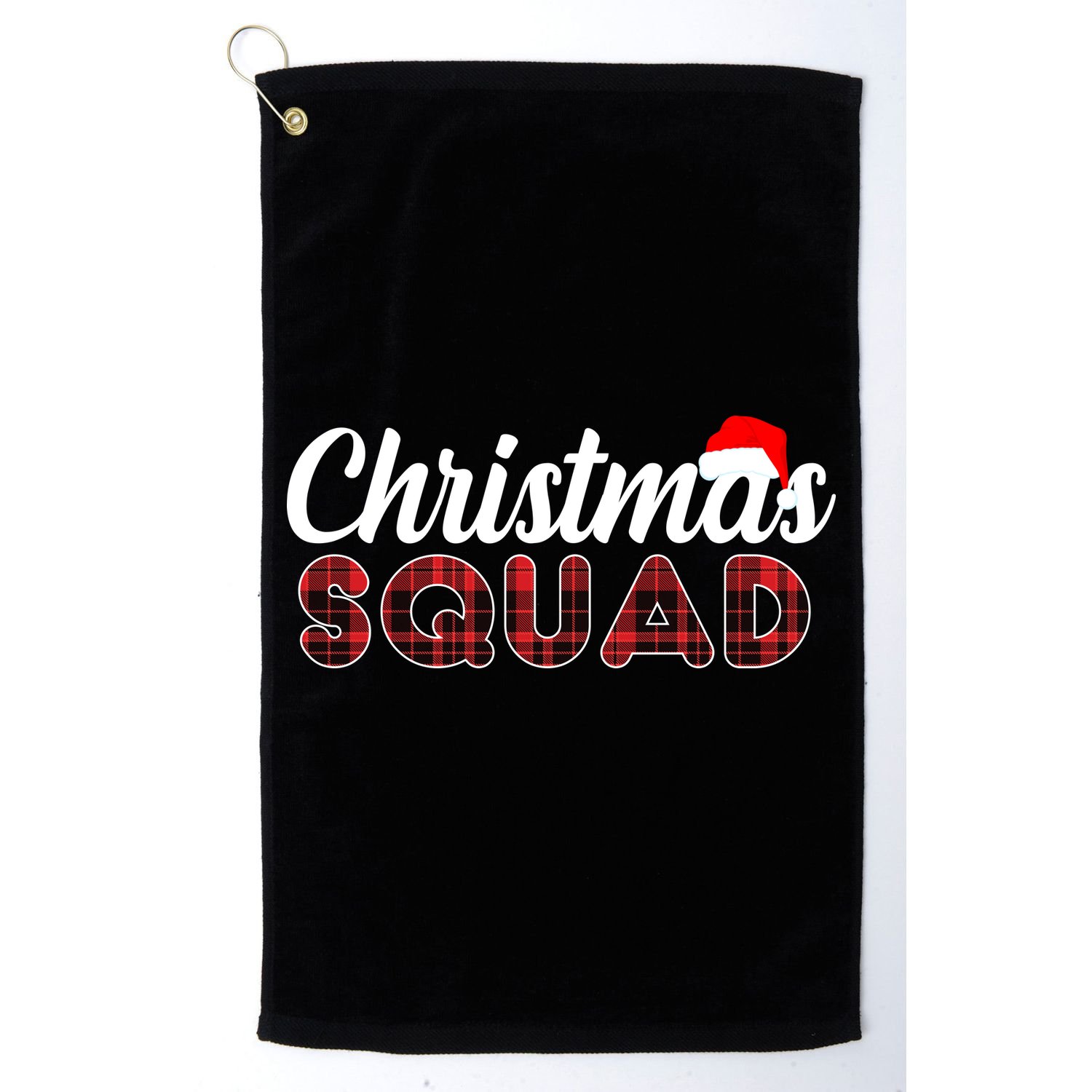 Christmas Squad Plaid Santa Golf Towel