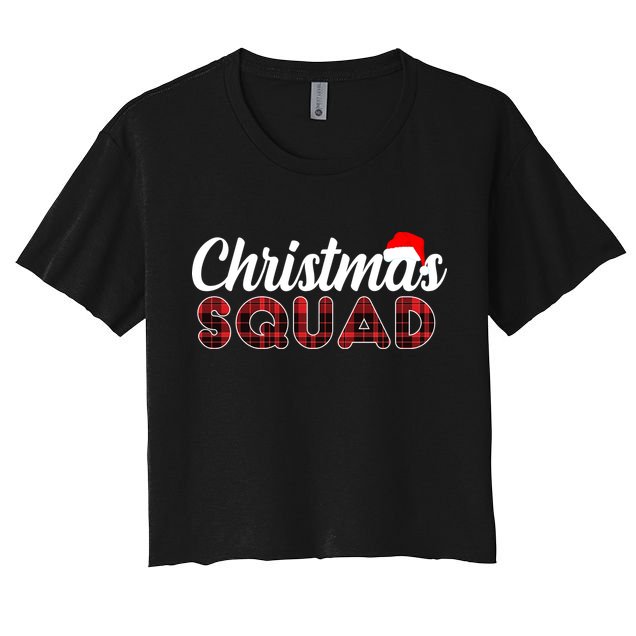Christmas Squad Plaid Santa Crop Top