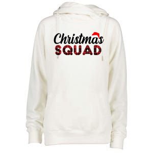 Christmas Squad Plaid Santa Womens Funnel Neck Pullover Hood