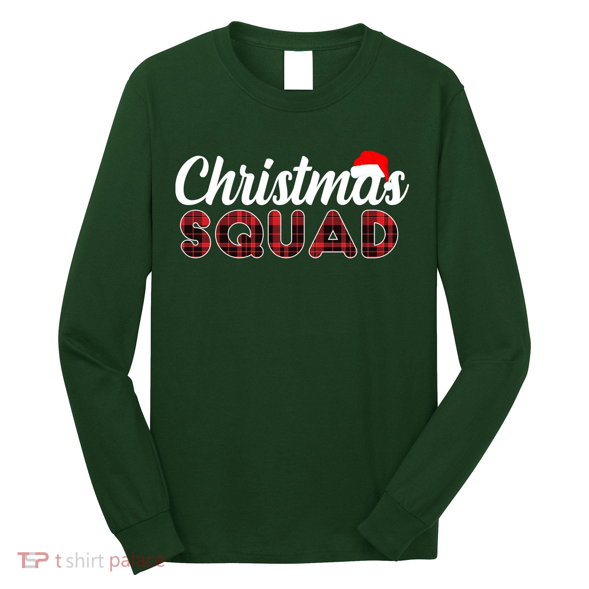 Christmas Squad Plaid Santa Long Sleeve Shirt