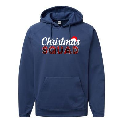 Christmas Squad Plaid Santa Performance Fleece Hoodie