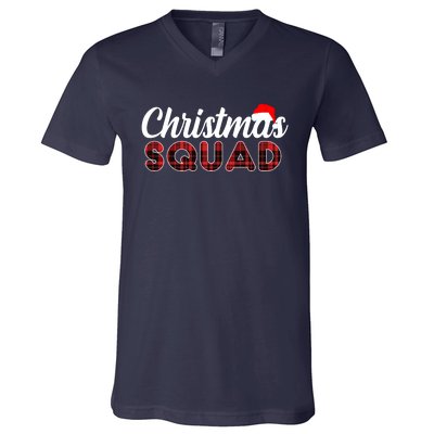 Christmas Squad Plaid Santa V-Neck T-Shirt