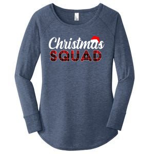 Christmas Squad Plaid Santa Women's Perfect Tri Tunic Long Sleeve Shirt