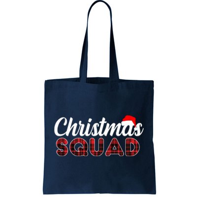 Christmas Squad Plaid Santa Tote Bag