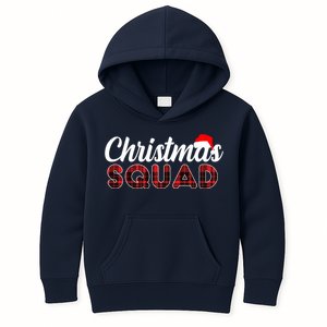 Christmas Squad Plaid Santa Kids Hoodie