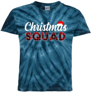 Christmas Squad Plaid Santa Kids Tie-Dye T-Shirt