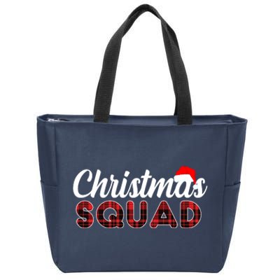 Christmas Squad Plaid Santa Zip Tote Bag