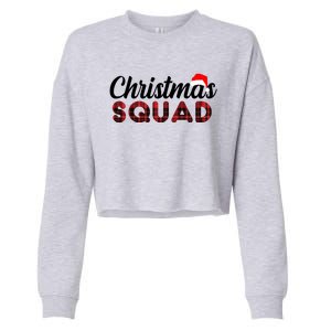 Christmas Squad Plaid Santa Cropped Pullover Crew