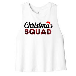 Christmas Squad Plaid Santa Women's Racerback Cropped Tank