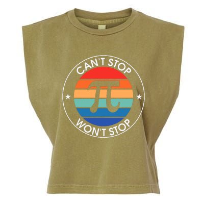 Can't Stop Pi Won't Stop Pi Day Vintage Retro Math Lover Garment-Dyed Women's Muscle Tee