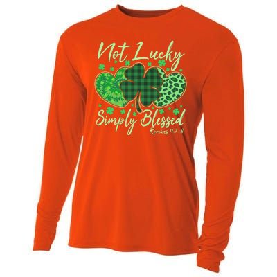 Cute St. Patrick's Day Not Lucky Simply Blessed Romans 4: 78 Cooling Performance Long Sleeve Crew