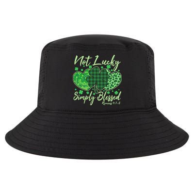 Cute St. Patrick's Day Not Lucky Simply Blessed Romans 4: 78 Cool Comfort Performance Bucket Hat