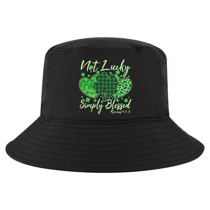 Cute St. Patrick's Day Not Lucky Simply Blessed Romans 4: 78 Cool Comfort Performance Bucket Hat