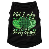 Cute St. Patrick's Day Not Lucky Simply Blessed Romans 4: 78 Doggie Tank